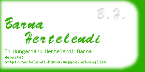 barna hertelendi business card